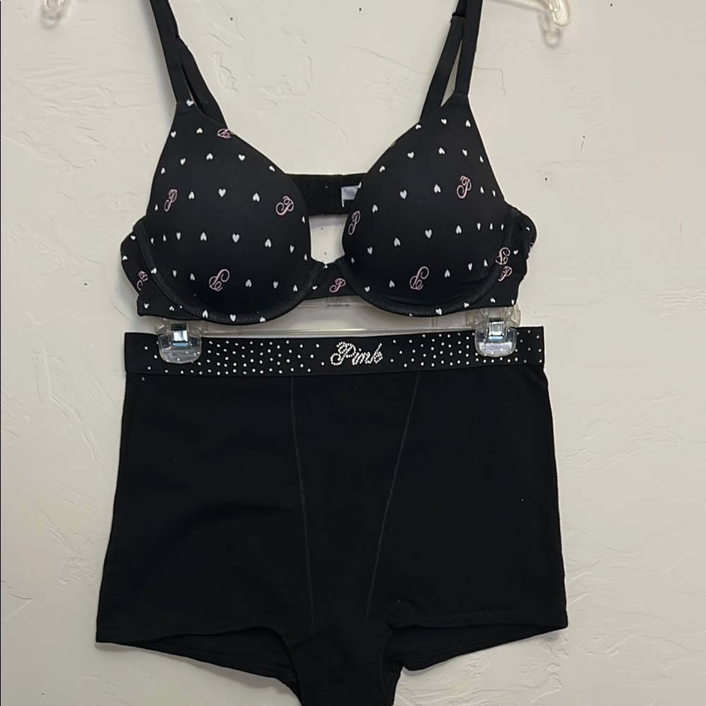 Victoria Secret Black Bra & Boy Short